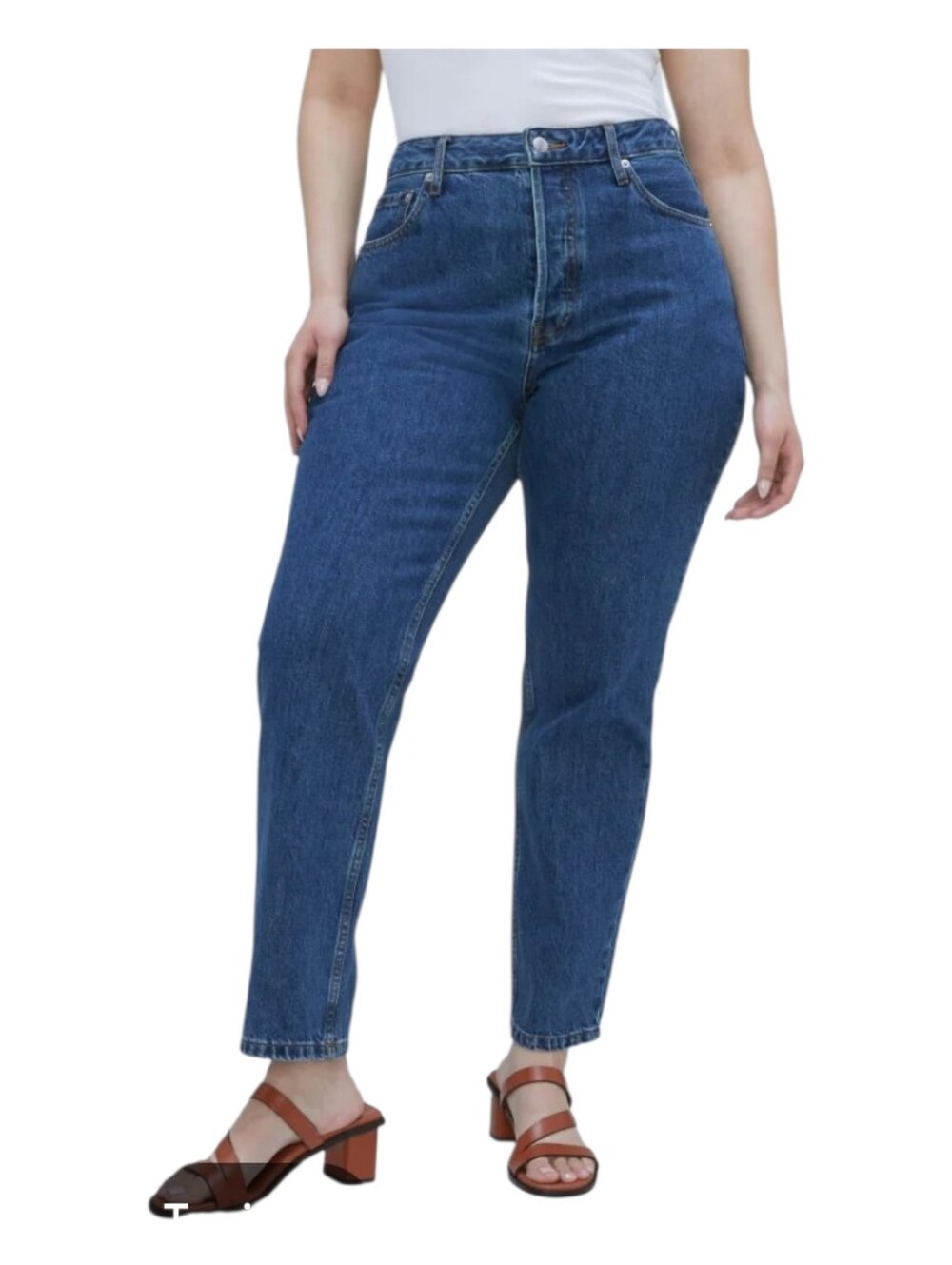 Everlane Womens Dark Wash Buttonfly The Curvy 90s Cheeky Straight Denim Jeans 28